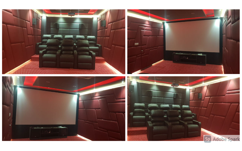 Private home cinema installation at Rishita Mulberry in Lucknow
