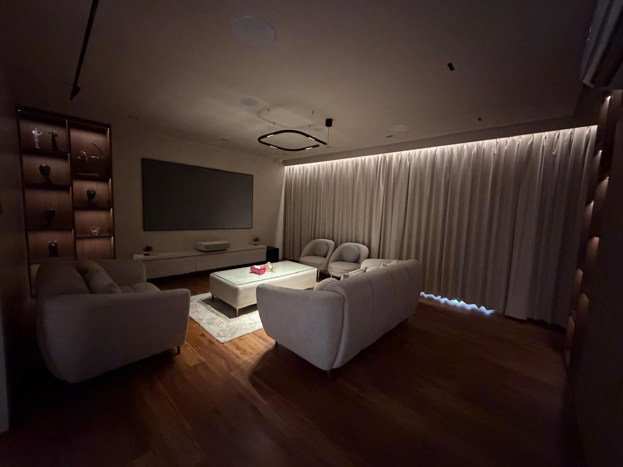 Artwork illuminated with focused residential lighting