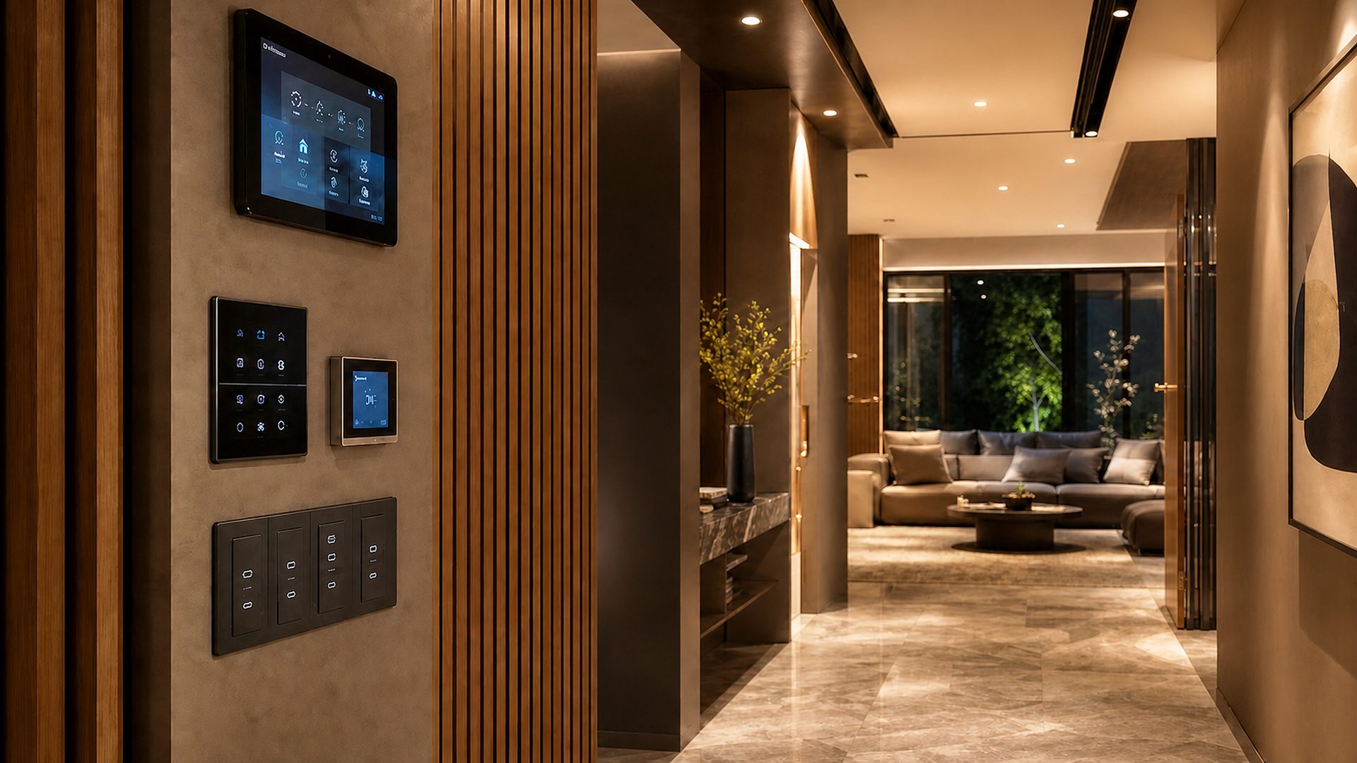 Elegant entrance and foyer ready for a guest arrival