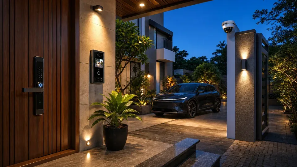 Smart garage and driveway in Arrival mode